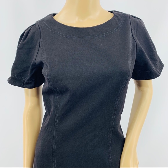 ✨3/$50 J. Crew Black Short Sleeve Scoop Neck Dress - Picture 2 of 8